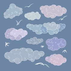 Vintage clouds set N2