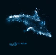 Neon dolphin abstract futuristic art stylish illustration eps10