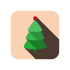 Christmas tree flat icon N4