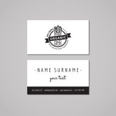 Organic food business card design concept Logo with asparagus