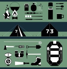 Vector camping elements