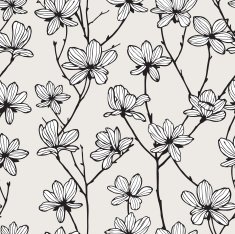 Seamless pattern with flowers lilac N24
