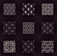 Vector set Seamless vintage backgrounds Calligraphic ornament N2