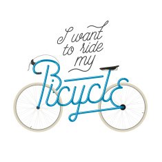 Abstract bicycle illustration with quote