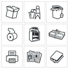 Waste paper icons Vector Illustration