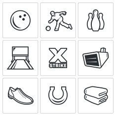 Bowling icons Vector Illustration