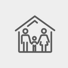 Family house thin line icon N2