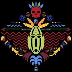 African Abstract Tribal Illustration N14