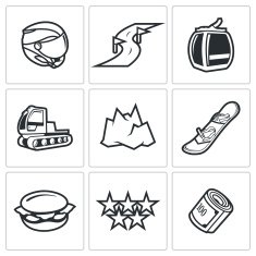 Downhill Skiing icons Vector Illustration N3