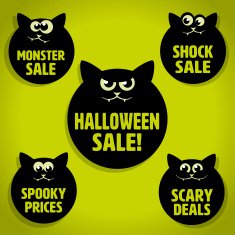 Scary Little Cat Halloween Sale Icons N2