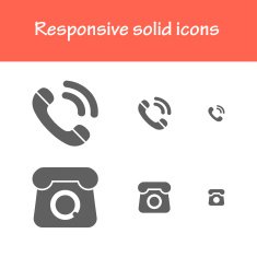 responsive solid call icons