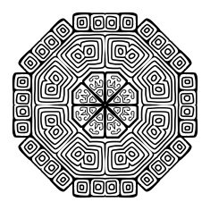 Round ornament design ethnic style N2