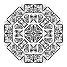 Round ornament design ethnic style N3