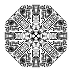 Round ornament design ethnic style N4