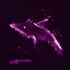 Neon dolphin abstract futuristic art stylish illustration eps10 N2