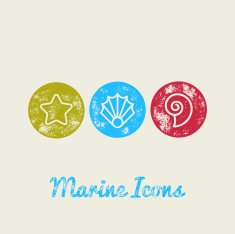 Seashells Marine Retro Icons