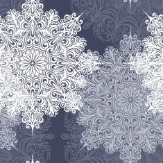 Seamless Pattern with Snowflakes (Vector) N3