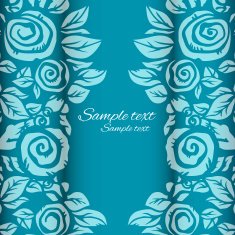 Blue floral background with space for text N2