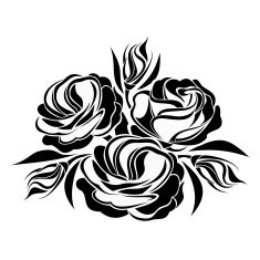 Black silhouette of lisianthus flowers Vector illustration