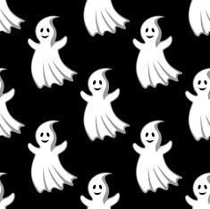 Cartoon uggly ghosts and monsters seamless pattern