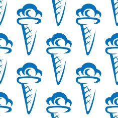 Ice cream waffle cones seamless pattern