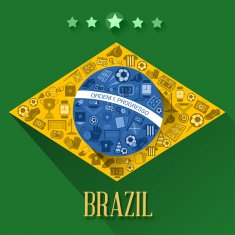 Brazil soccer flags symbol N2