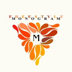 Vintage inspired watercolor freestyle monogram frame template N3