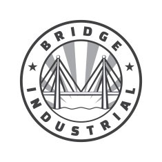 Industrial bridge logo design Icon Vintage badge Vector illustration N10