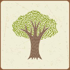 Abstract background with stylized tree in retro style