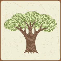 Abstract background with stylized tree in retro style N2