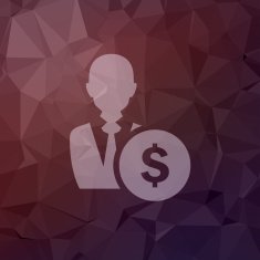 Businessman with dollar sign in flat style icon N2
