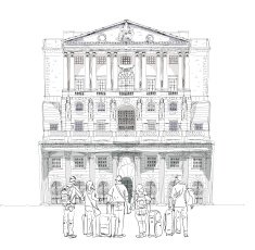 People and tourists on the London streets Sketch collection