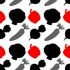 Seamless pattern with silhouettes vegetables N13