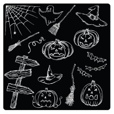 vector illustration silhouettes of Halloween N2