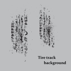 Tire track on gray