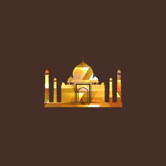 illustration with the diamond taj mahal silhouette