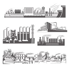 Factories silhouette patterns