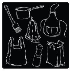 vector illustration silhouettes of kitchen accessories N6