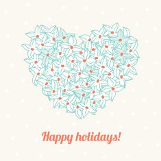 Greeting card with floral heart N2