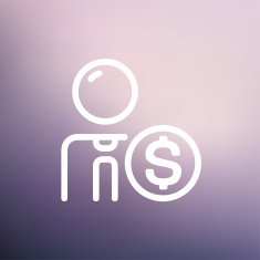 Businessman with dollar sign thin line icon N3