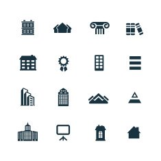 set of architecture icons