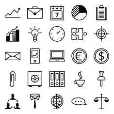 Icon set a business and office