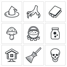 Witch icons Vector Illustration