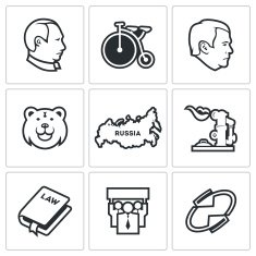 Russia country icons Vector Illustration