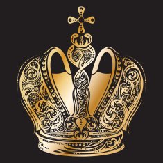 Golden imperial ornated crown