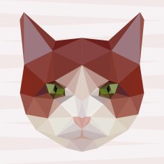Abstract polygonal geometric cat portrait background