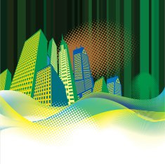 City Skyline Color Vector Illustration