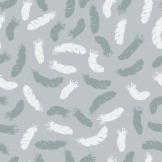 Seamless pattern with hand drawn bird feathers