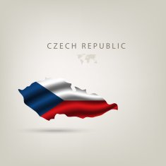 Flag of CZECH REPUBLIC as a country with shadow N2