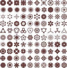 Flower Vector Shapes and Decorations Set N2